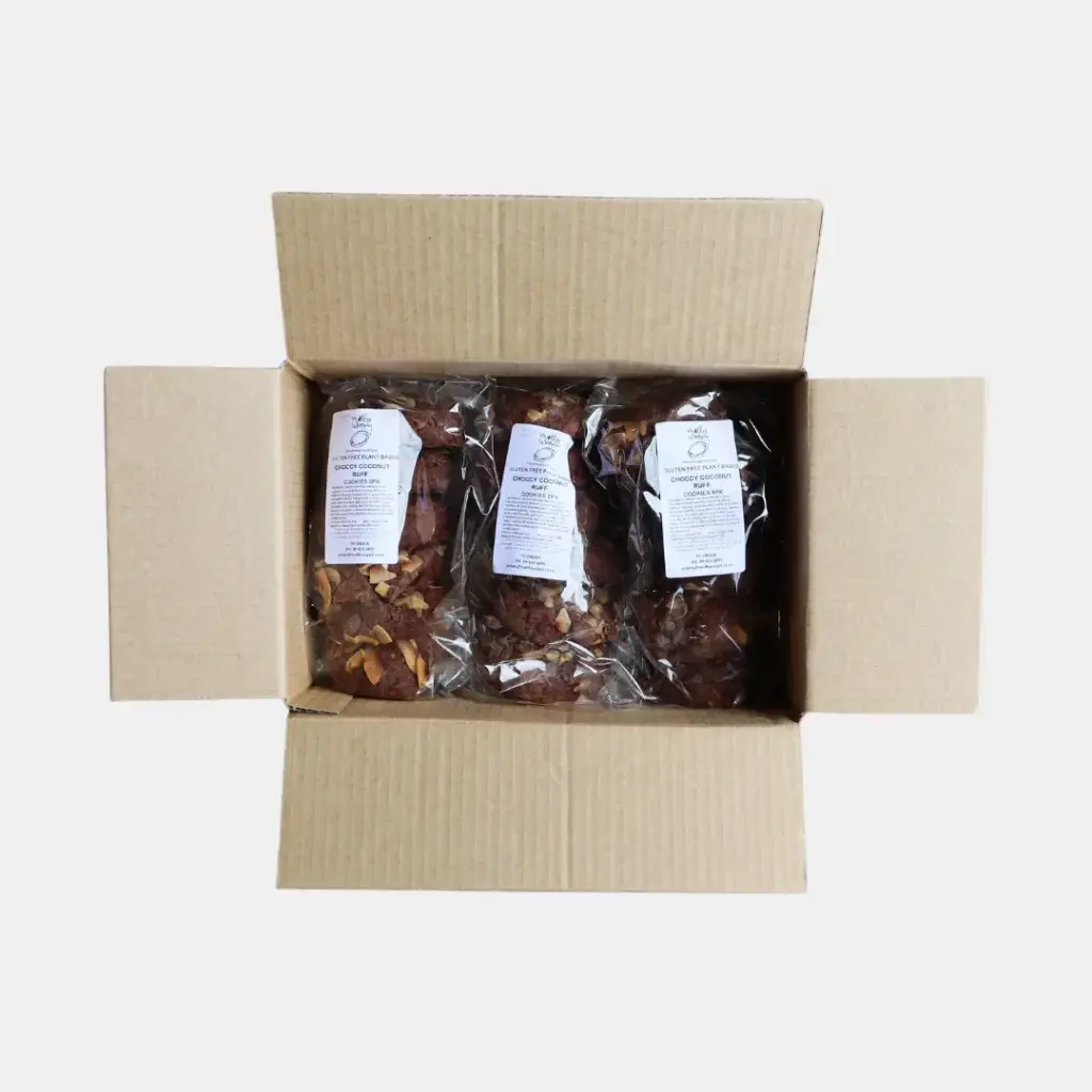 Gluten Free Plant Based Vegan Choccy Coconut Ruff Cookies Bulk Café 68g ...